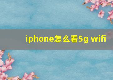 iphone怎么看5g wifi